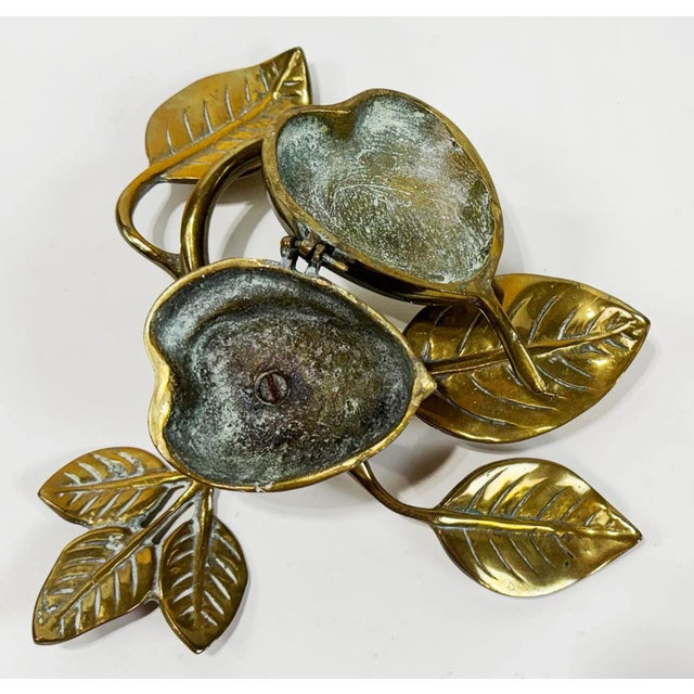 Brass Vintage Brass Fruit Motif Treasure Box or Ashtray For Sale - Image 8 of 8