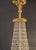 19th century French chandelier, ormolu gold plated bronze with crystals.