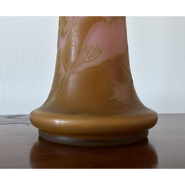 Vintage Art Nouveau Glass Vase from Emile Gallé, 1890s For Sale - Image 14 of 18