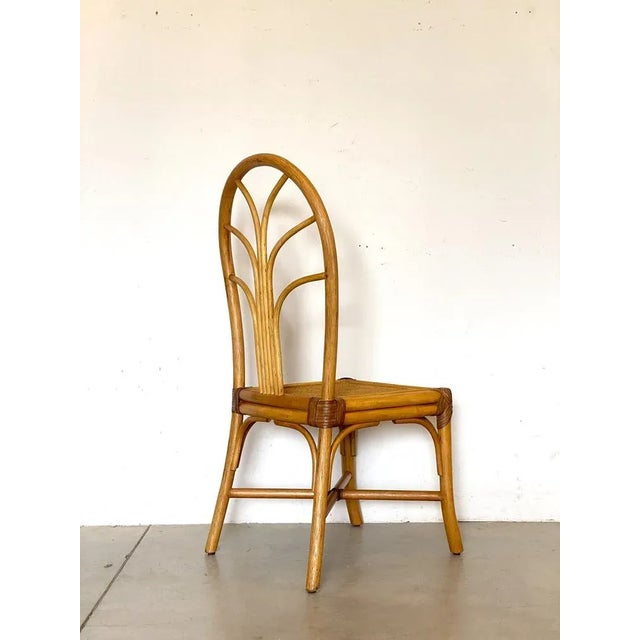 Bamboo & Leather Dining Chairs, 1970s, Set of 3 For Sale - Image 6 of 10