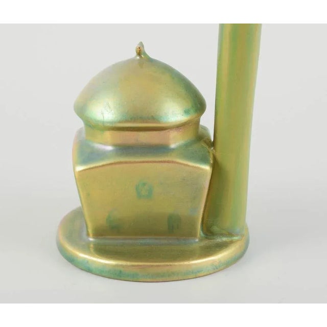 Eosin Glaze Ceramic Sculpture in the Shape of a Minaret from Zsolnay, Hungary, 1930s For Sale - Image 3 of 8
