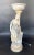 Sculptural torchère lamp of a woman, made of marble and alabaster. Italy, Late 19th Century. Dimensions: Height 40" x...