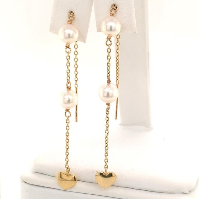 Akoya Pearl Earrings 14k Yellow Gold Certified For Sale - Image 14 of 16