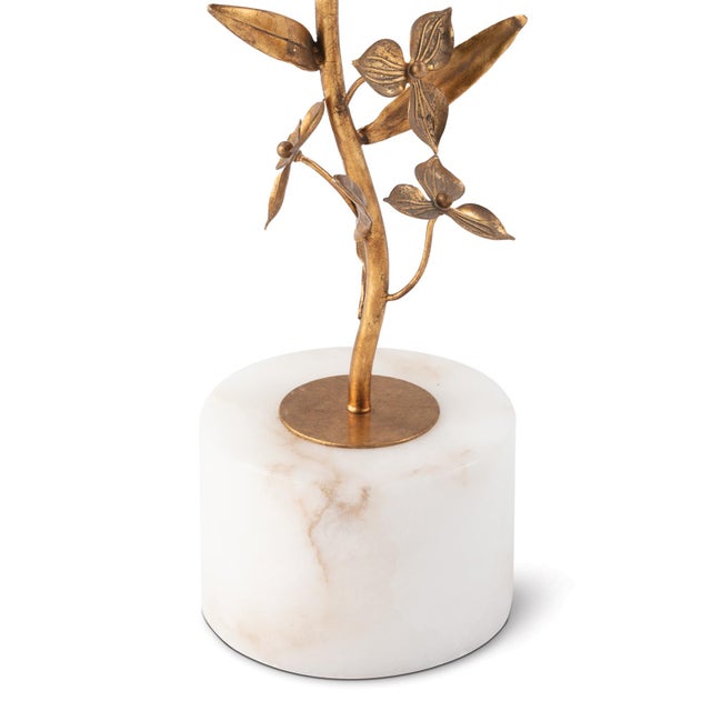 2020s Regina Andrew Trillium Brass Branches & Alabaster Martini Table For Sale - Image 5 of 8