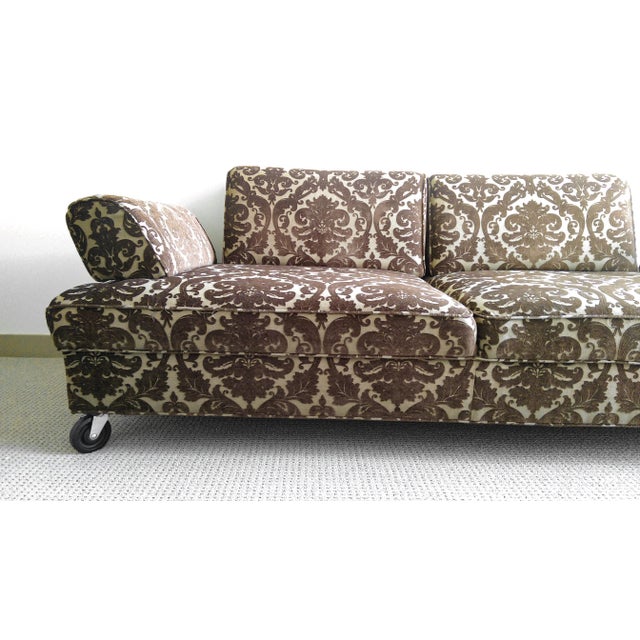 Mid-Century Modern Custom Rolling Sofa / Twin-Size Daybed – Eclectic Bohemian For Sale - Image 3 of 10