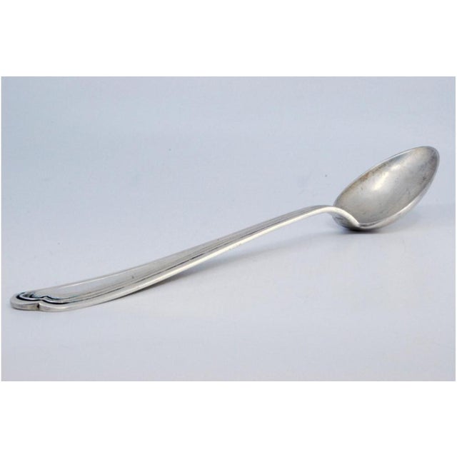 Silver Rice and Serving Spoon with Raised Grooves For Sale - Image 3 of 9