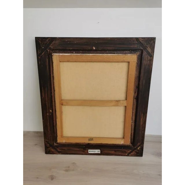 Black Figurative Painting of Man & Woman, Oil on Canvas, Framed For Sale - Image 8 of 9