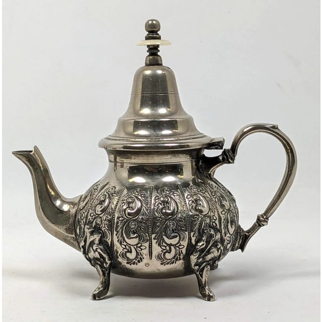 Silver Antique Middle East Turkish Silver Tea Pot For Sale - Image 8 of 8