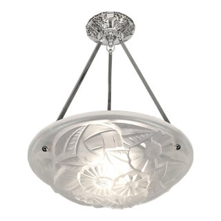 French Art Deco Pendant Light by Degue 1930 France For Sale