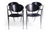 Metal Dining Chairs in Chrome Metal and Black Leather from Calligaris, 1980s, Set of 4 For Sale - Image 7 of 7