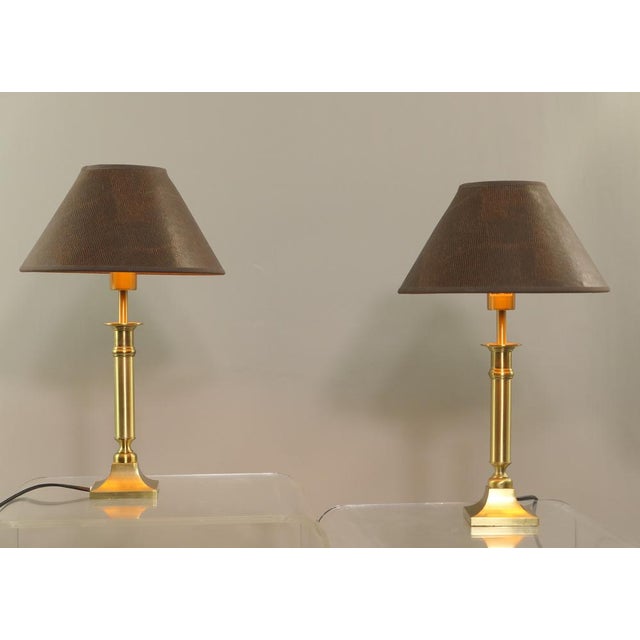 Brass Table Lamps, Germany, 1980s, Set of 2 For Sale - Image 6 of 12