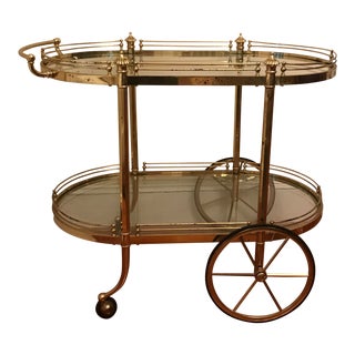 Vintage Hollywood Regency Bar Cart For Sale