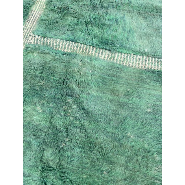 Textile Large Mint Green Moroccan Mrirt Wool Rug For Sale - Image 7 of 9