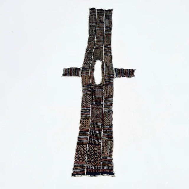 African Early 20th Century Wodaabe Courting Dance Tunic Textile Niger 89x31 inches For Sale - Image 3 of 8