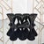 This set of eight La Rochère Fidji black pressed glass goblets was produced in France during the Mid 20th Century, circa...