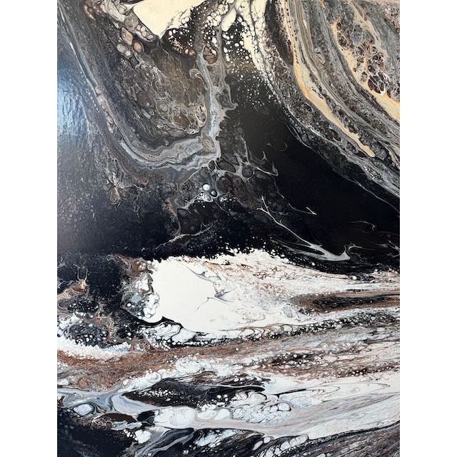 Vintage Richard Mann "Black and White" Painting For Sale - Image 10 of 10