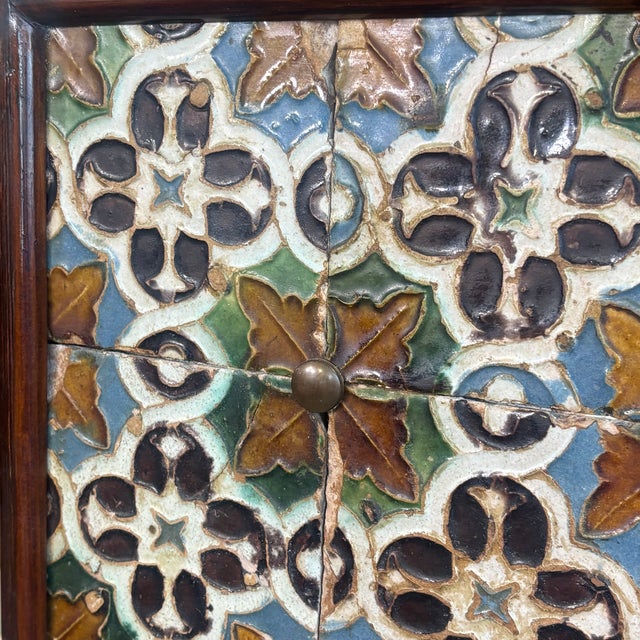 Antique 19th Century Majolica Tiles in Wood & Faience For Sale - Image 7 of 15