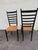 Chiavari Italian Gio Ponti style ebonised high ladder back straw seat dining side Chairs . Italian ebonised straw webbing...