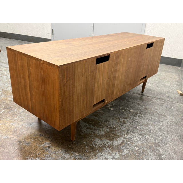 Brown Room & Board Grove Walnut Media Cabinet For Sale - Image 8 of 12