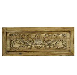 Hand Carved Dancing Lions Wood Wall Panel