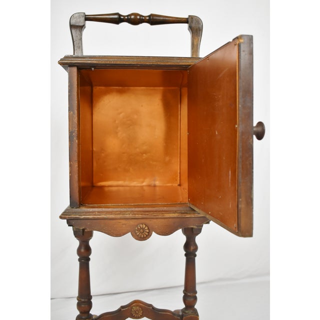 Victorian Antique Copper Lined Humidor Smoking Stand For Sale - Image 3 of 11