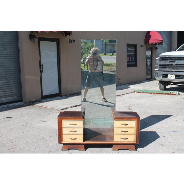 Art Deco C1930's French Art Deco Parchment Goat Skin 6 Drawer Glamorous Ladies Vanity For Sale - Image 3 of 12