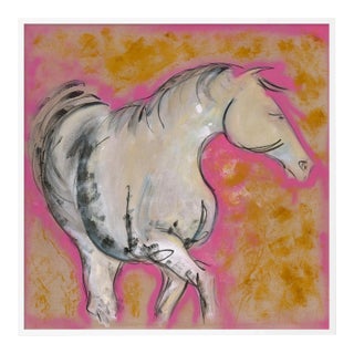 Pink Lady by Donna Bernstein, Art Print in White Frame, Medium For Sale