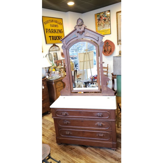19th Century Antique Eastlake Style Dresser With Mirror and Hidden Drawer For Sale - Image 12 of 12