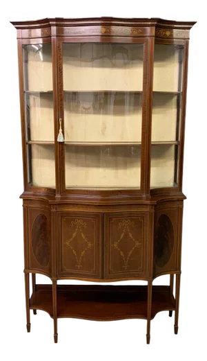 Inlaid Mahogany Display Cabinet from Maple & Co., 1900s
