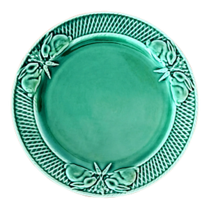 Bordallo Pinheiro 'Rabbit Green' Salad Plates | Portugal Majolica Art Pottery