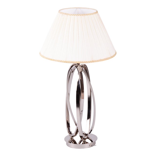 Art Deco Table Lamp in Chromed Metal by Mauro Ferretti, Italy, 1920s For Sale