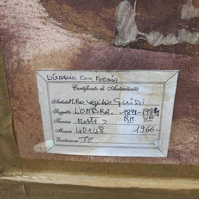 Virgilio Guidi, Spatialist Mother, Ink on Paper, Framed For Sale - Image 9 of 12