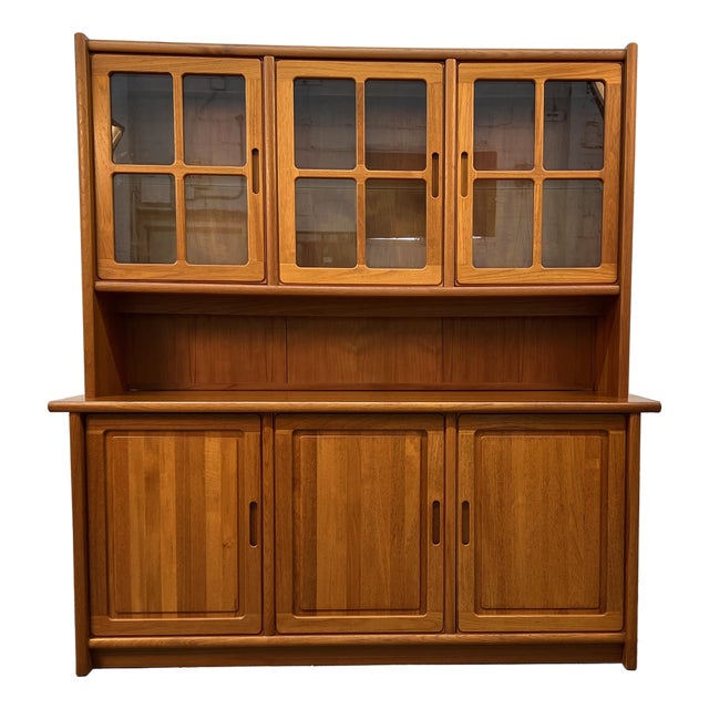 Mid-Century Danish Teak China Hutch and Credenza For Sale
