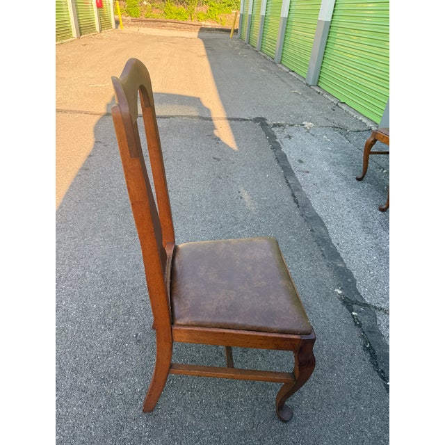 Vintage Set of 4 Queen Anne Dining Chairs For Sale - Image 4 of 7