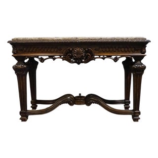 Ashley Furniture Casa Mollino Mediterranean Old World Style 54" Console Table - Dark Brown Finish W. Granite Top T953-4 For Sale
