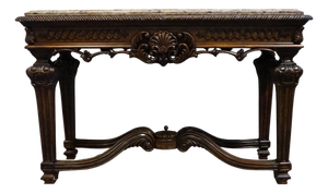 Ashley Furniture Casa Mollino Mediterranean Old World Style 54" Console Table - Dark Brown Finish W. Granite Top T953-4