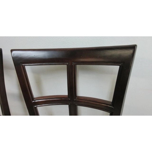 Pair Stanley Furniture Window Back Dining Room Side Chairs For Sale - Image 9 of 11