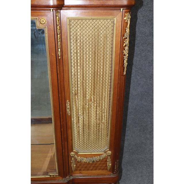 Superb French Breche D Violette Marble Brass Bronze Mounted Vitrine For Sale - Image 13 of 13