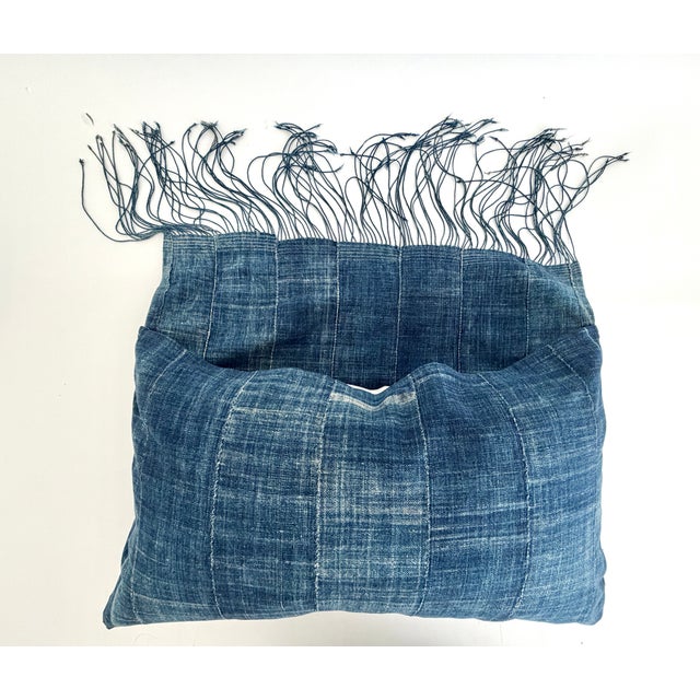 Vintage Indigo Blues Envelope Lumbar Down Pillow For Sale - Image 10 of 11