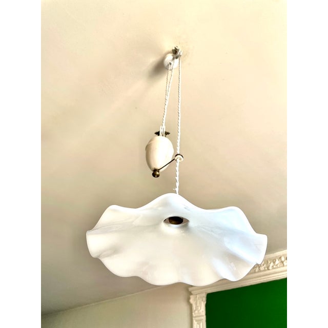 Opaline Corolla Pulley Suspension, 1890s For Sale - Image 15 of 15
