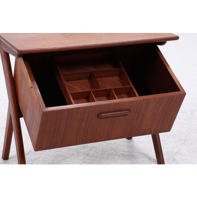 Brown Mid-Century Danish Teak Sewing Box, 1960s For Sale - Image 8 of 15