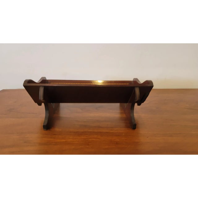 English Antique 1900s Edwardian Inlaid Book Trough Disabled Soldiers & Sailors Lord Roberts Marked Metal Tag For Sale - Image 3 of 8