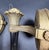 Brass Mid 20th Century Neoclassical Cast Brass Torch Sconces — a Pair Sculptural French-Inspired Architectural Lighting For Sale - Image 8 of 9