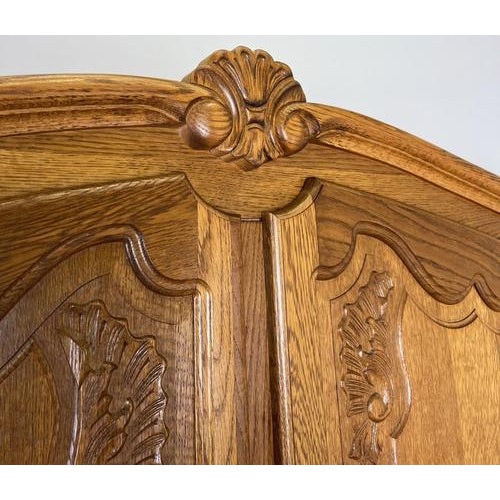 Vintage French Louis XVI Style Oak Wardrobe For Sale - Image 6 of 11