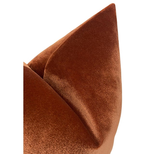 22" Amber Venetian Velvet Pillows - a Pair For Sale - Image 4 of 5