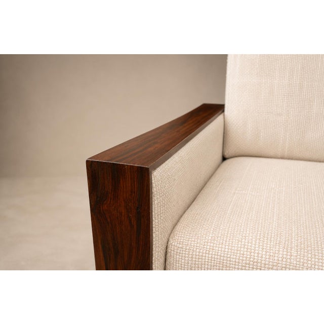 Brazilian Modern Armchairs in Rosewood & Textured Bouclé-Weave Upholstery by Celina, 1960s For Sale - Image 15 of 18