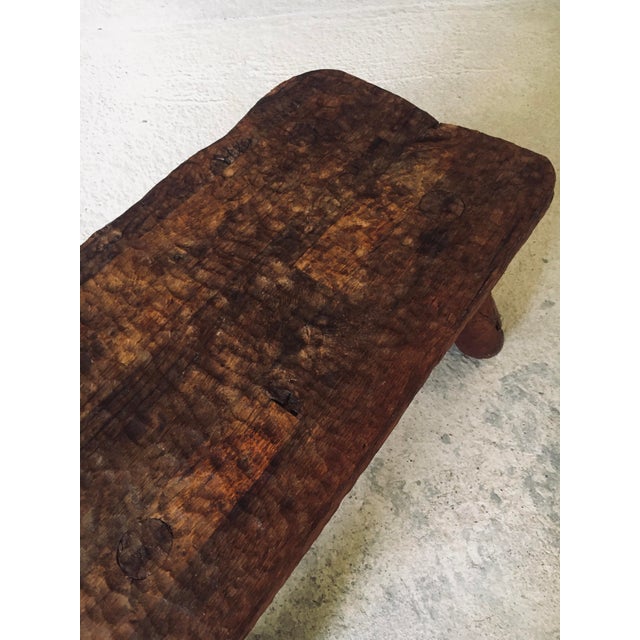 Brutalist Handcafted Carved Oak Coffee Table, Belgium, 1960s For Sale - Image 13 of 18