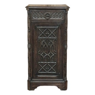 19th Century Gothic Oak Confiturier Cabinet For Sale