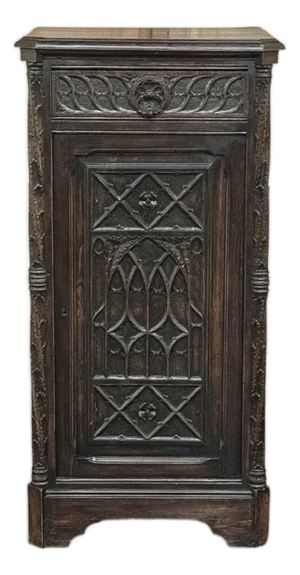 19th Century Gothic Oak Confiturier Cabinet