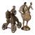 Antique Indian Horse Rider on Wheels & Peacock Bronze Sculpture 20th Century For Sale